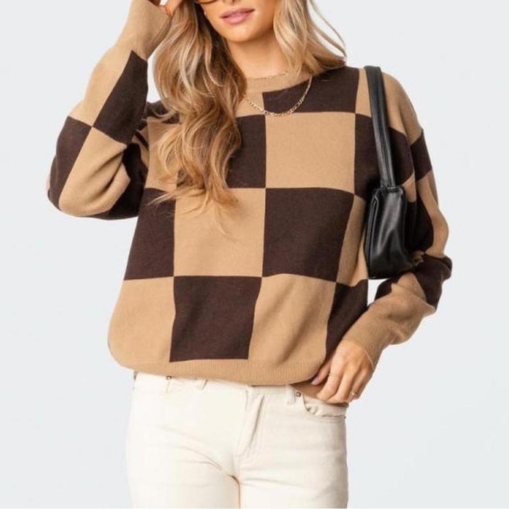 Edikted Brown Oversized Sweater